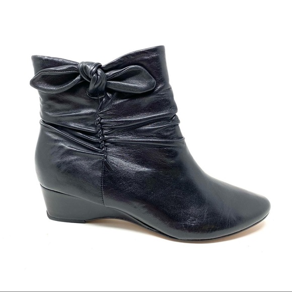 Antia Women's black leather Cindy ankle boots XWIDE - Picture 1 of 7